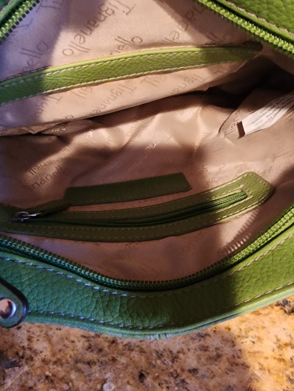 Tignanello Lime Green Crossbody Shoulder Bag - Lightweight Everyday Style - Picture 4 of 7